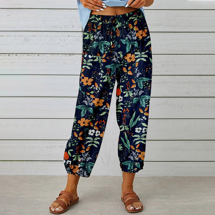 Zenobia | Vintage Print Wide Leg Pants for Women