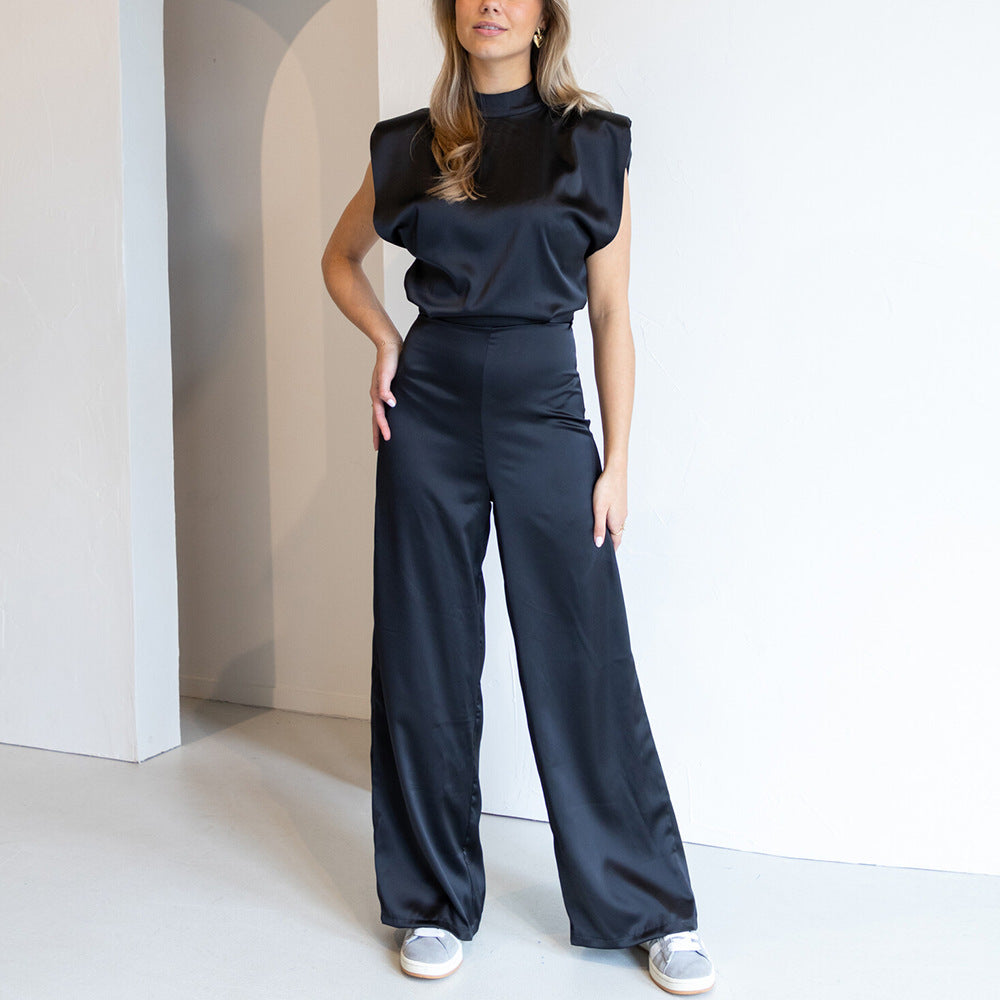 Womens Luxe Satin Look Jumpsuit