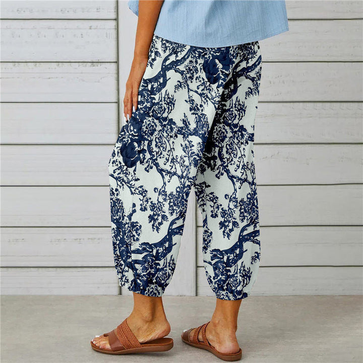 Zenobia | Vintage Print Wide Leg Pants for Women