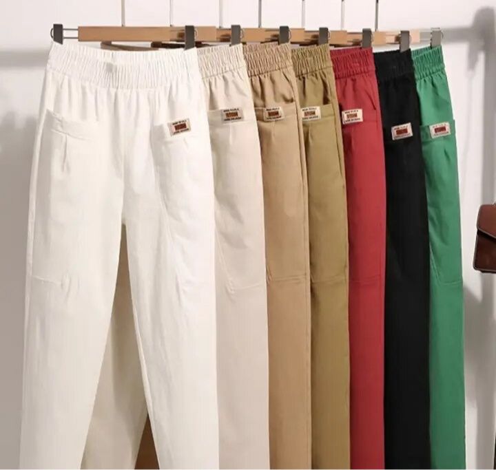 Women’s Cotton Blend Pants | High-Quality Stretch Casual Trousers