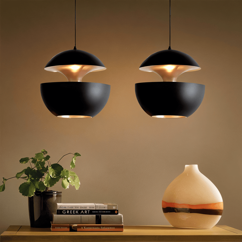 Apple Hanging Lamp | Black & White Solar-Inspired Light