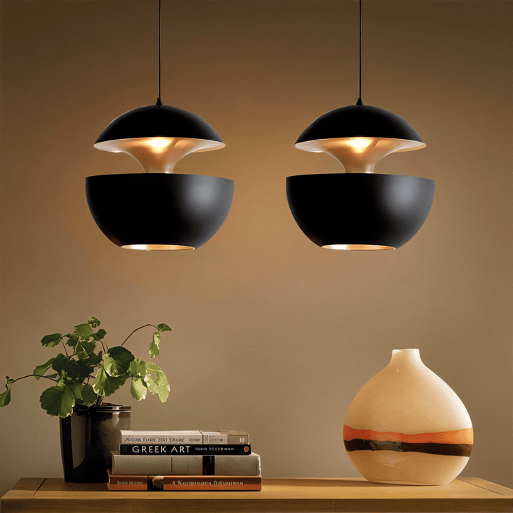 Apple Hanging Lamp | Black & White Solar-Inspired Light
