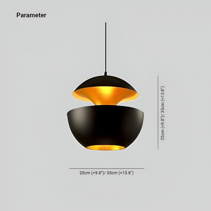 Apple Hanging Lamp | Black & White Solar-Inspired Light