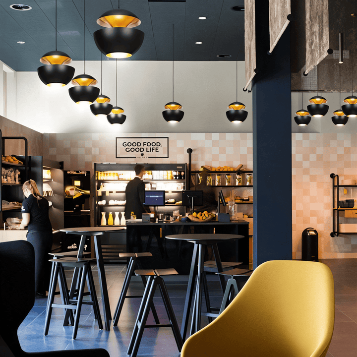 Apple Hanging Lamp | Black & White Solar-Inspired Light