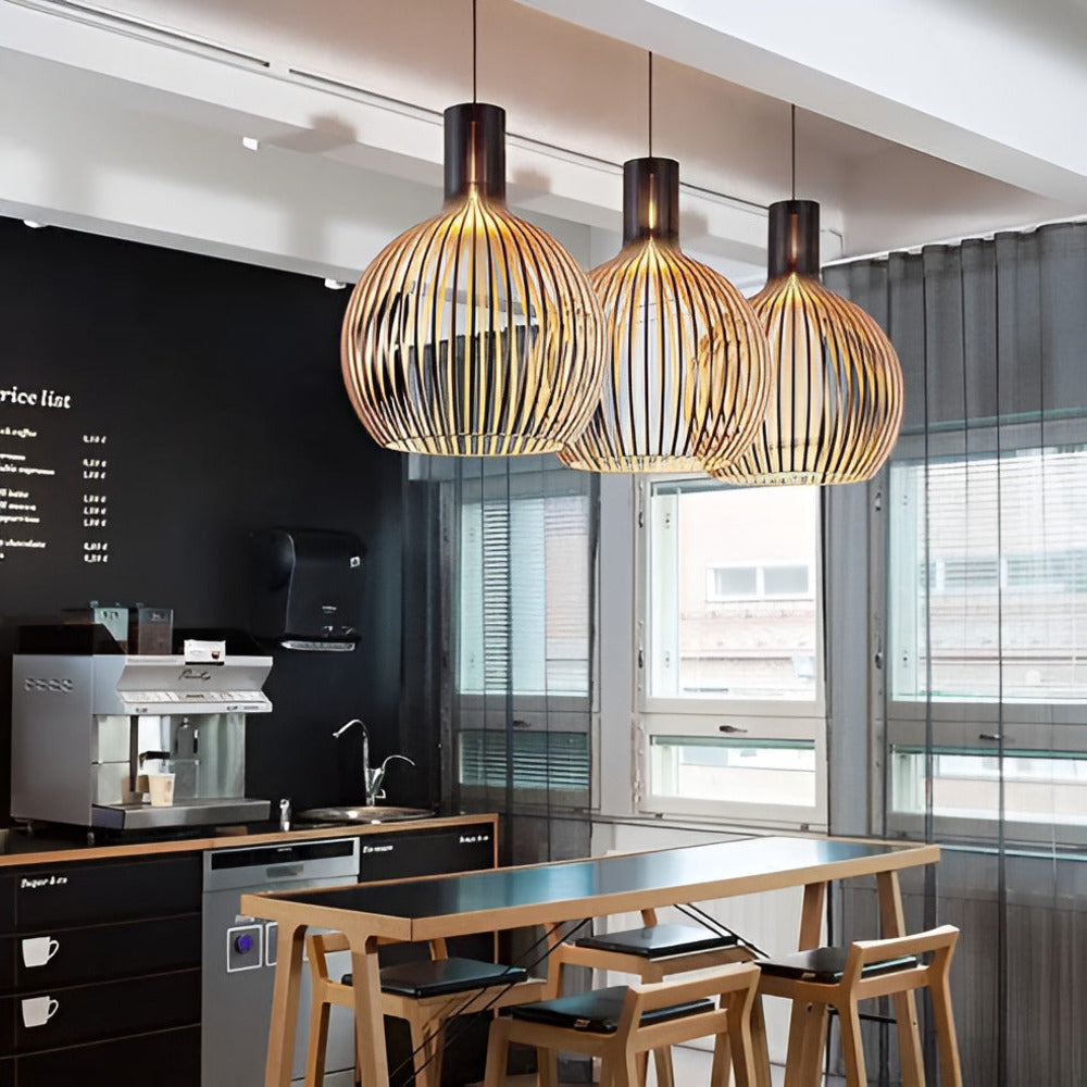Nordic Wood Vintage Pendant Light
