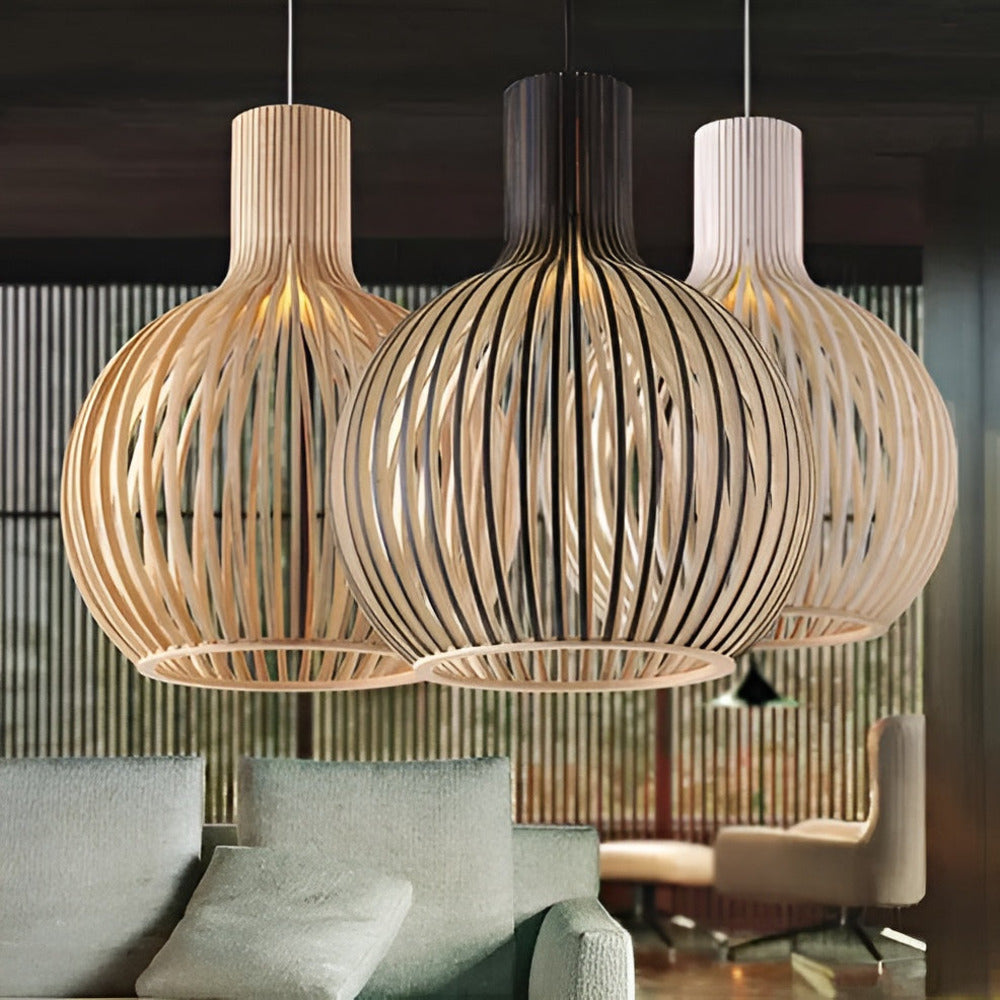 Nordic Wood Vintage Pendant Light