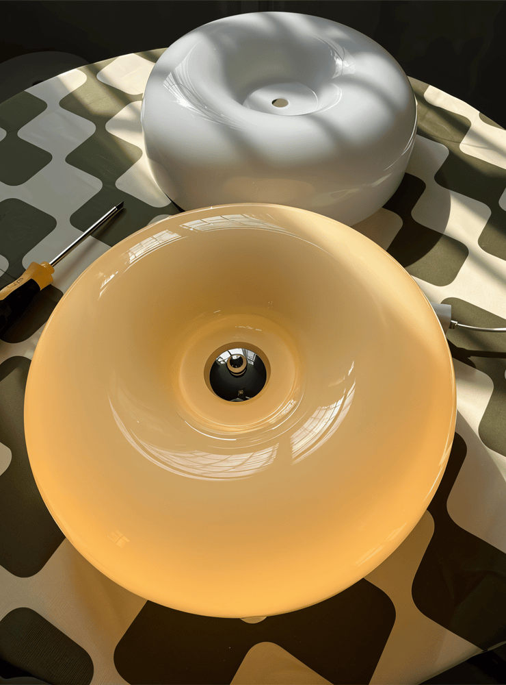 Donut Ceiling Light | Modern Scandinavian White Glass Pendant Lamp