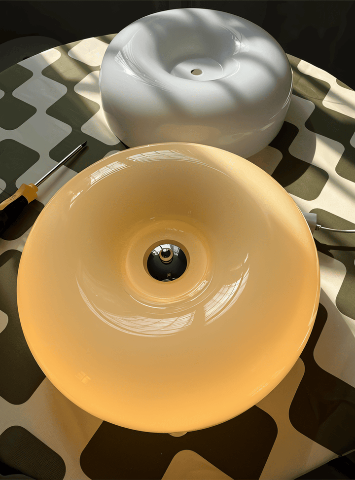 Donut Ceiling Light | Modern Scandinavian White Glass Pendant Lamp