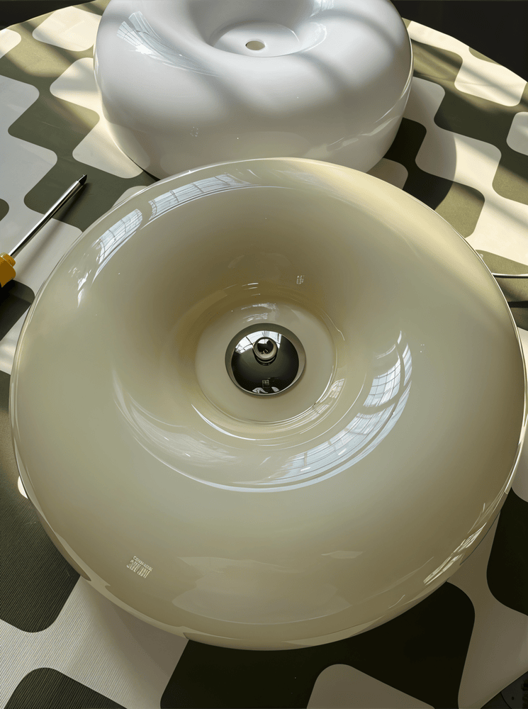 Donut Ceiling Light | Modern Scandinavian White Glass Pendant Lamp