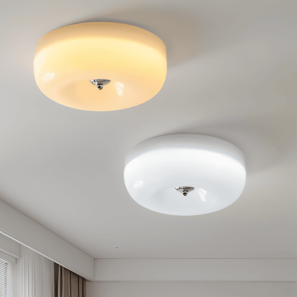 Donut Ceiling Light | Modern Scandinavian White Glass Pendant Lamp
