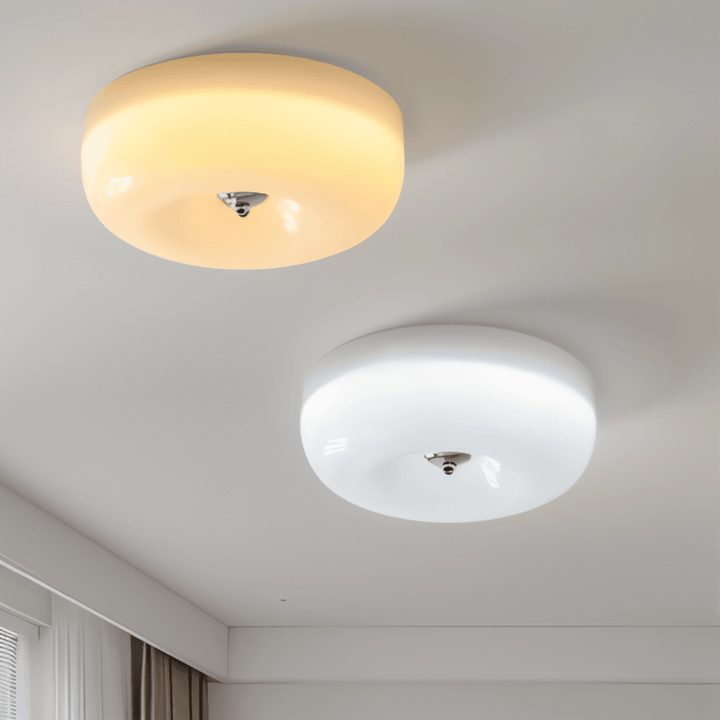 Donut Ceiling Light | Modern Scandinavian White Glass Pendant Lamp