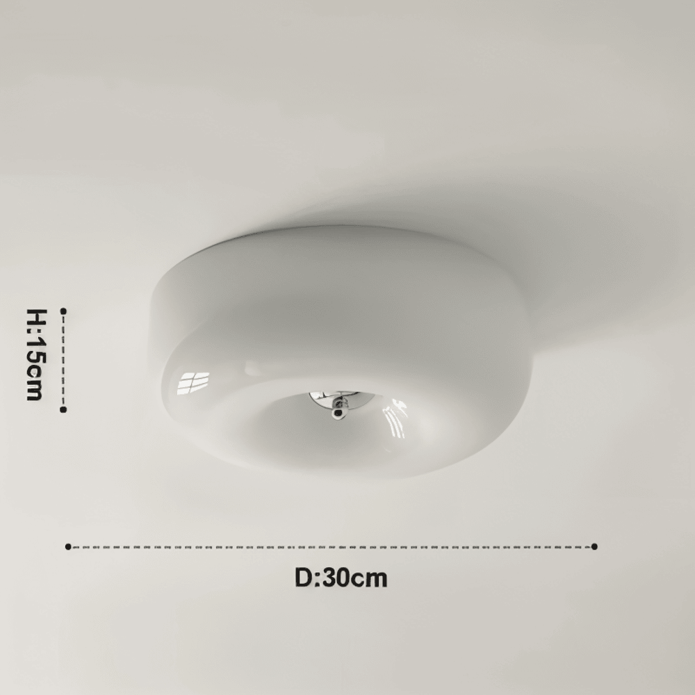 Donut Ceiling Light | Modern Scandinavian White Glass Pendant Lamp