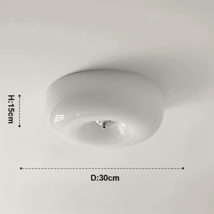 Donut Ceiling Light | Modern Scandinavian White Glass Pendant Lamp