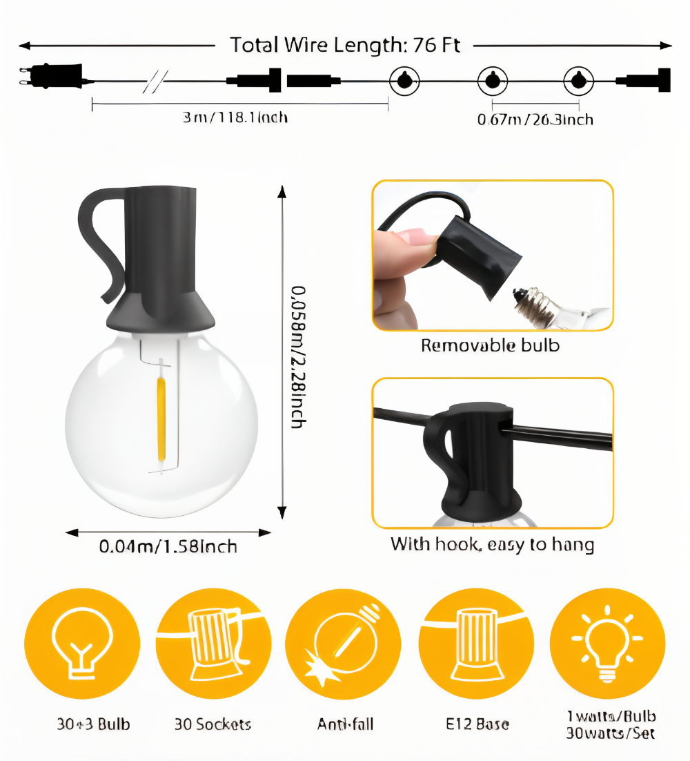 G40 Globe LED Outdoor String Lights