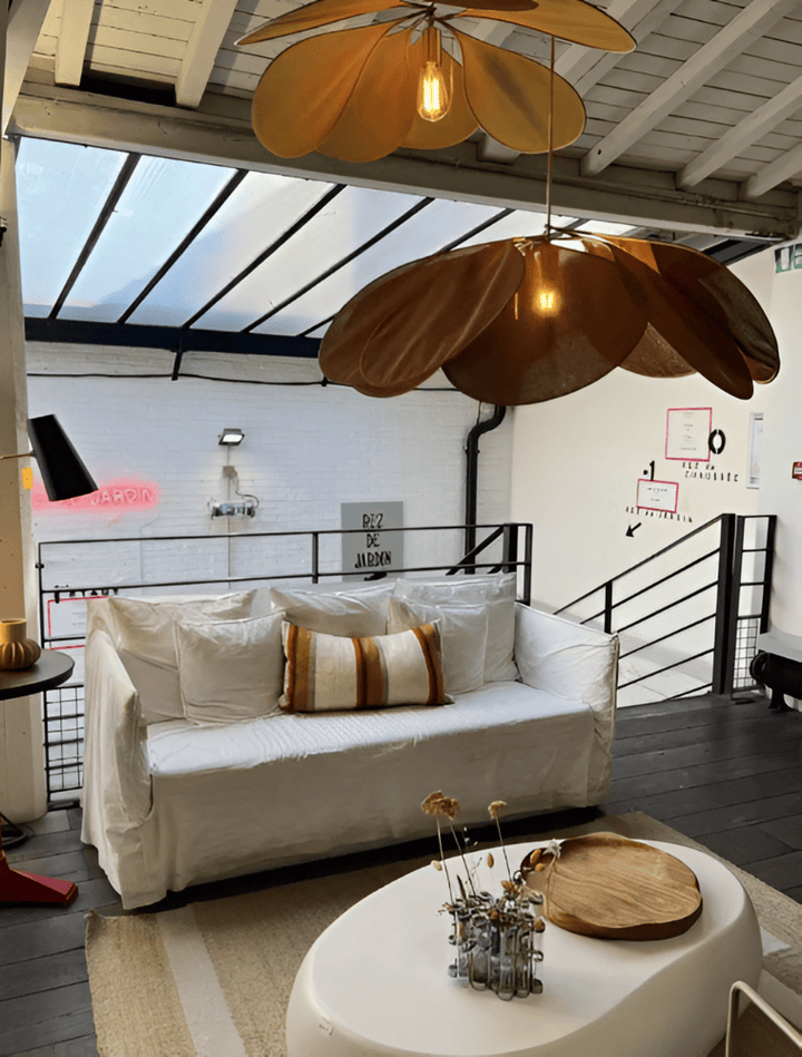 Vintage Flower Fabric Pendant Light