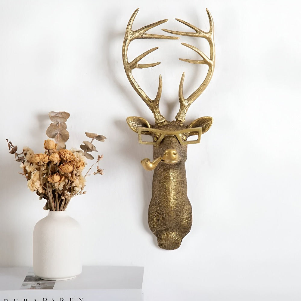Golden Head | Multifunctional Wall Hook with Decorative Animal Head for Wall Storage