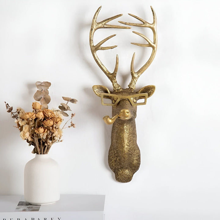 Golden Head | Multifunctional Wall Hook with Decorative Animal Head for Wall Storage