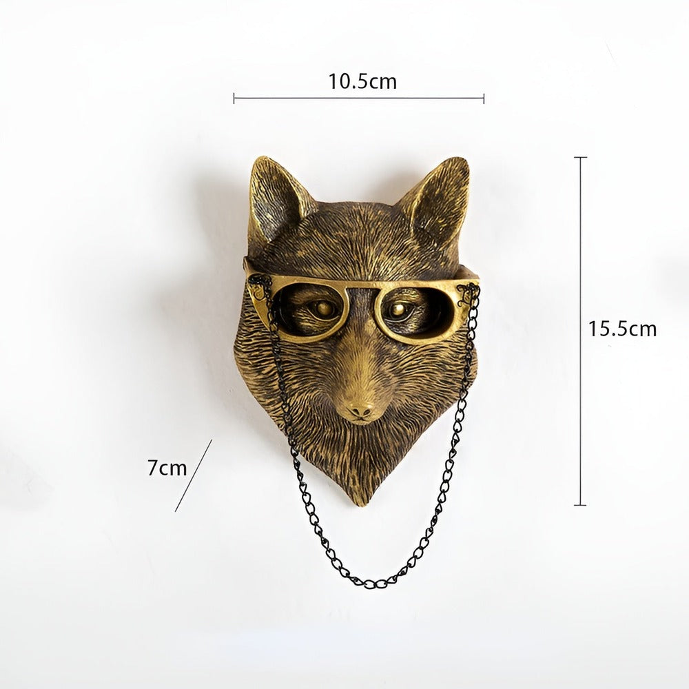Golden Head | Multifunctional Wall Hook with Decorative Animal Head for Wall Storage