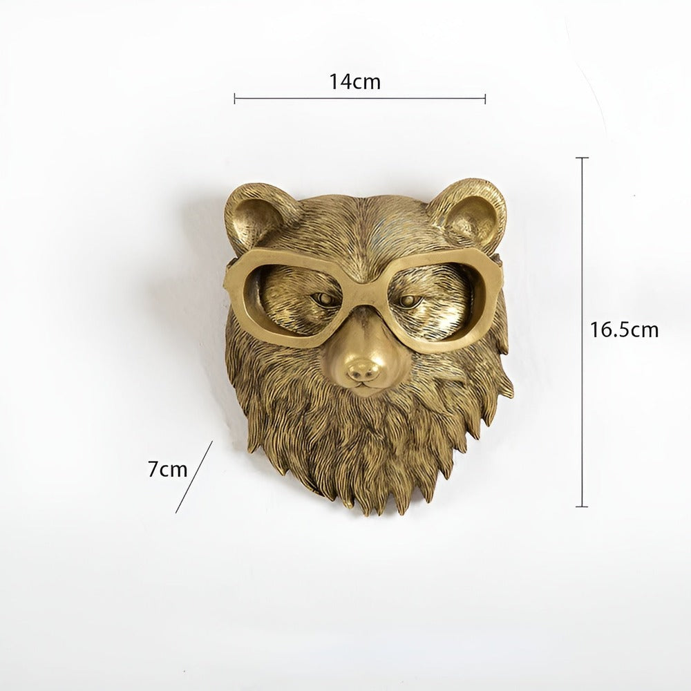 Golden Head | Multifunctional Wall Hook with Decorative Animal Head for Wall Storage