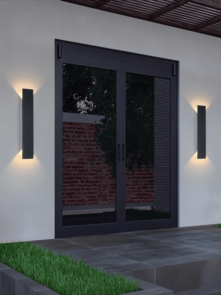 Rectangular Black Aluminum LED Outdoor Wall Light