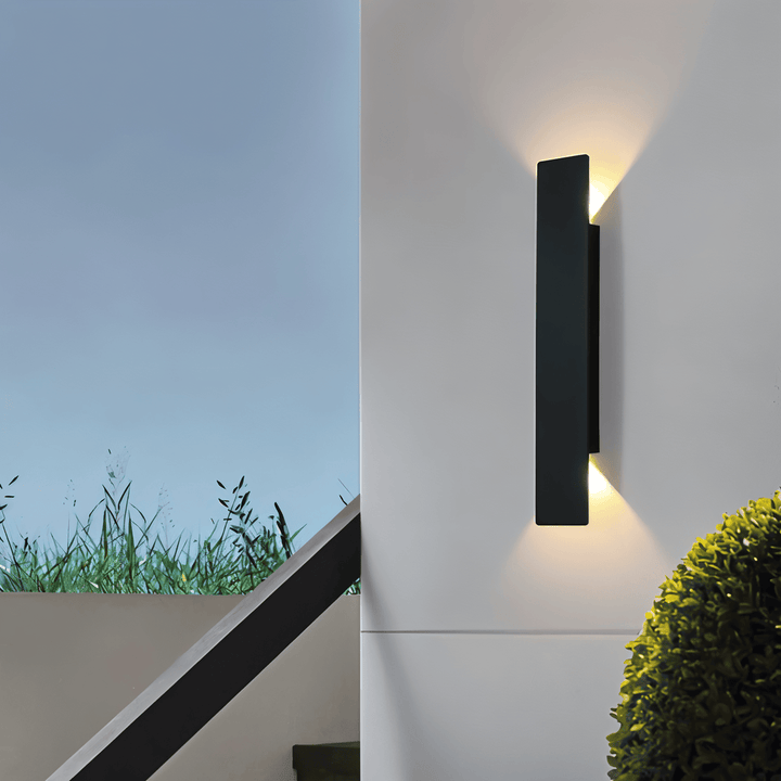 Rectangular Black Aluminum LED Outdoor Wall Light