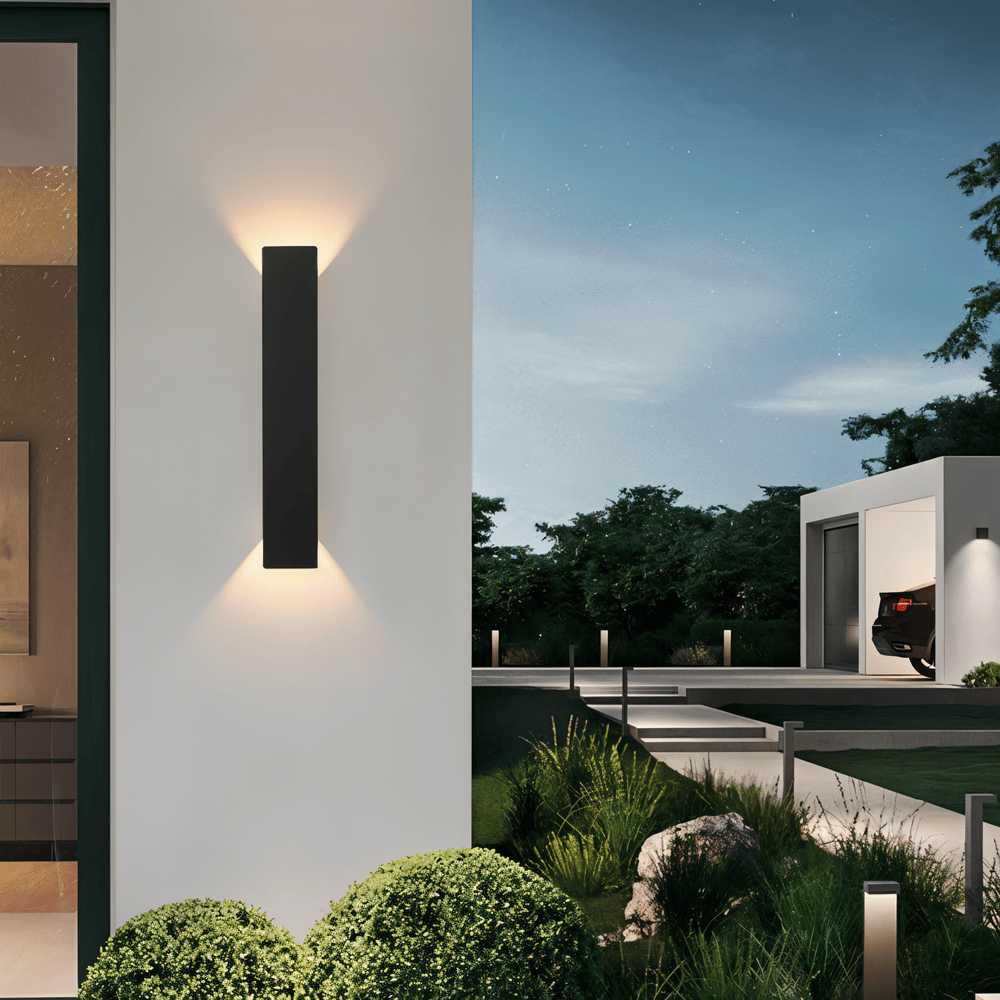Rectangular Black Aluminum LED Outdoor Wall Light