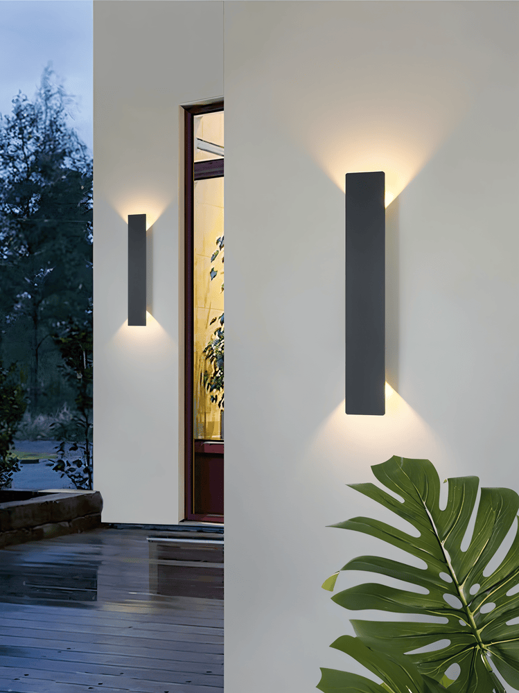 Rectangular Black Aluminum LED Outdoor Wall Light