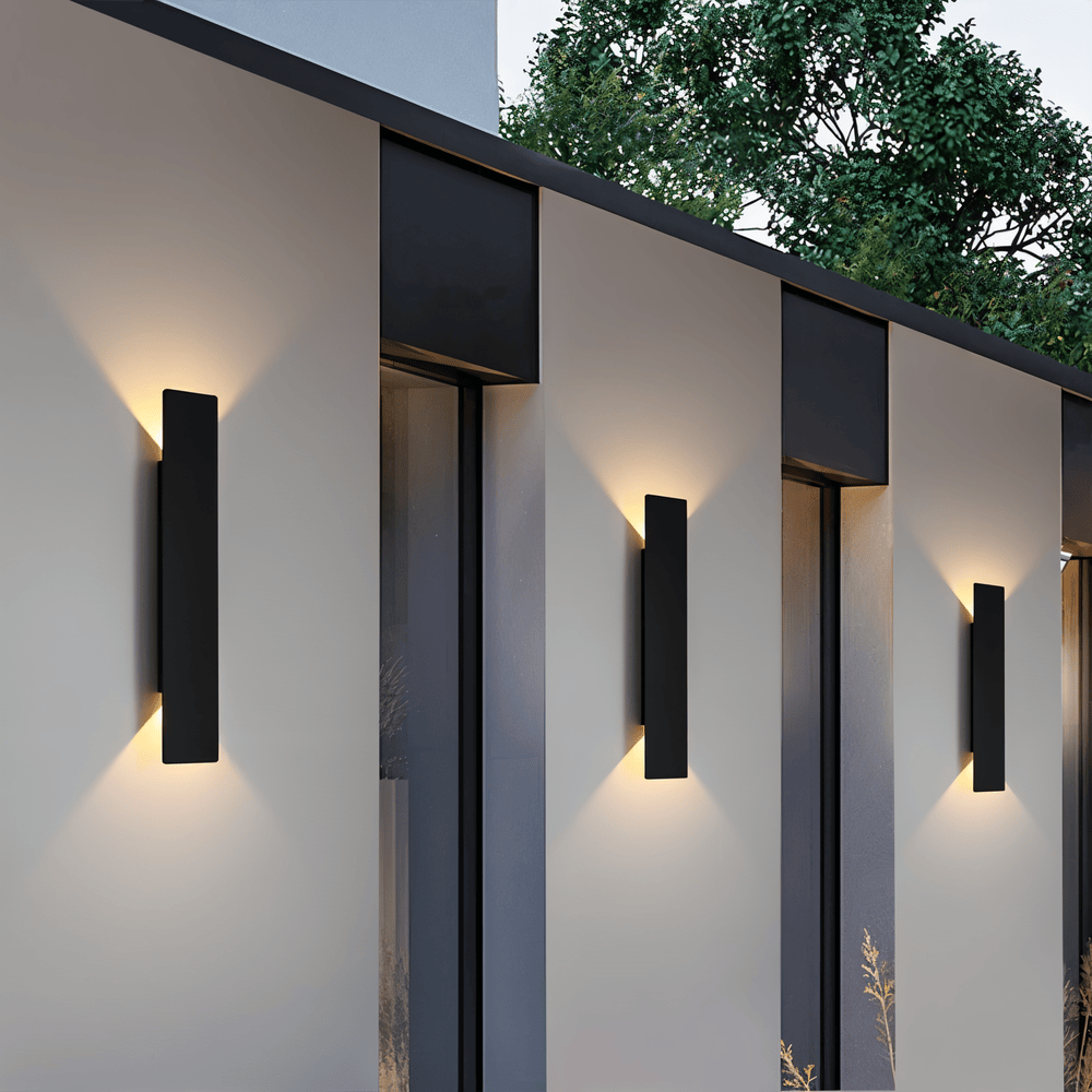 Rectangular Black Aluminum LED Outdoor Wall Light