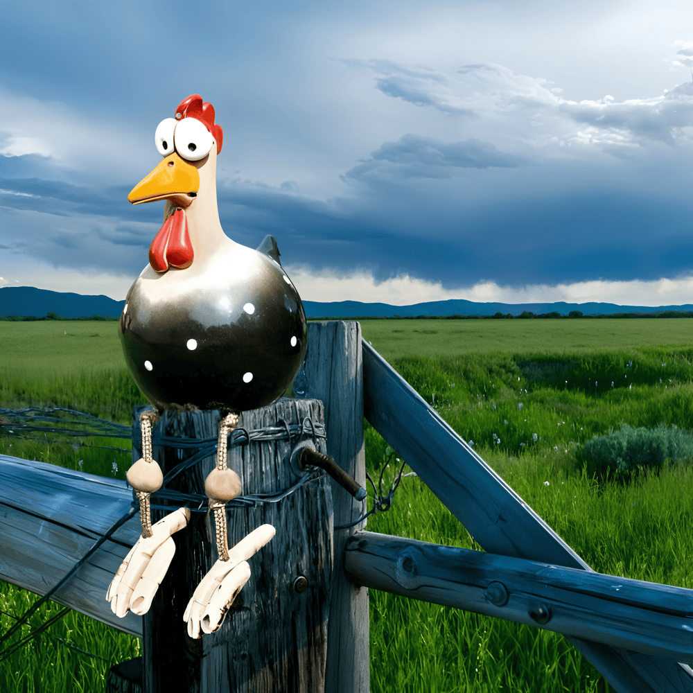 Handcrafted Rooster Garden Statue