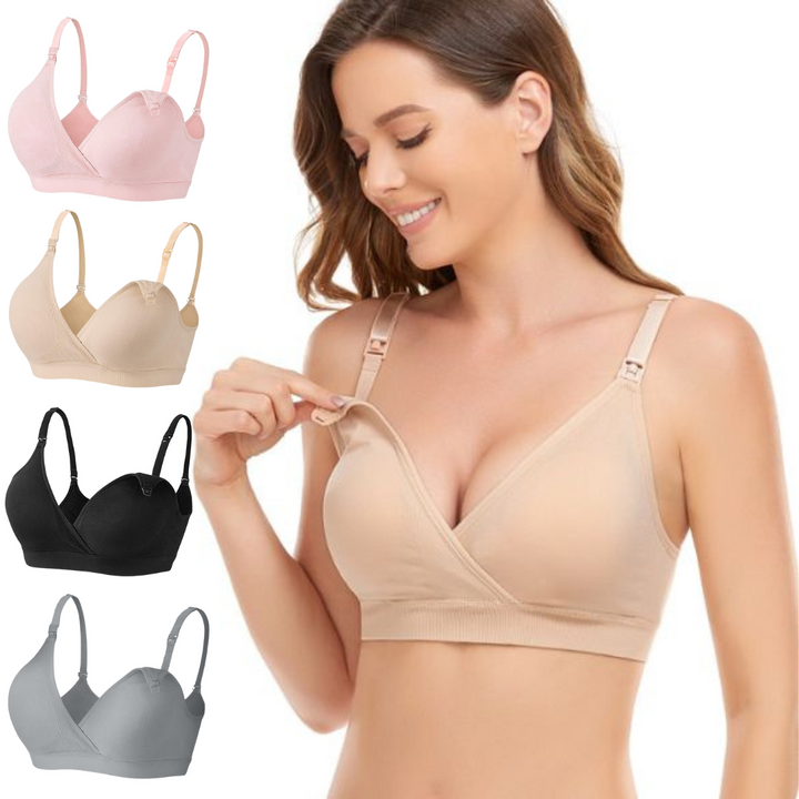 Ava | Set of 4 Breathable Seamless Clip-Down Bras for Breastfeeding