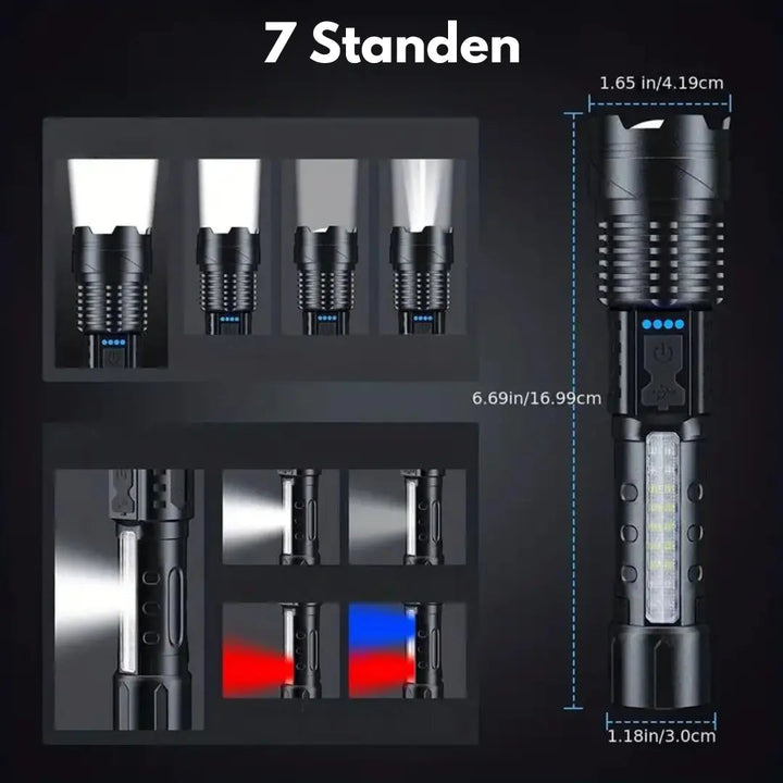 Max | Military Flashlight with Zoom & Waterproof Design