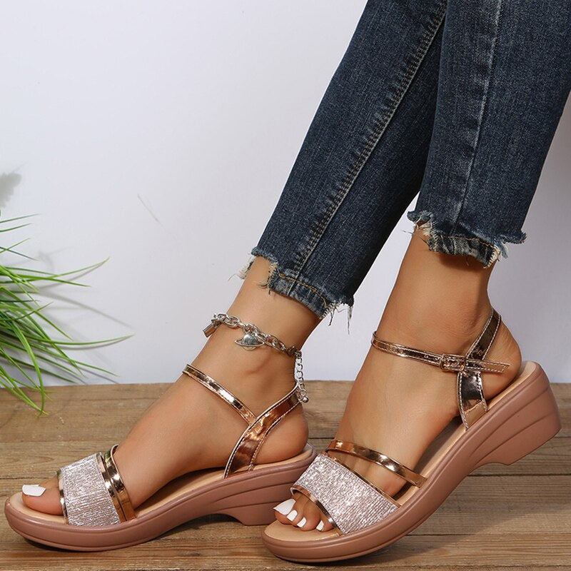 Morlena | Ergonomic Sandals with Thick Heels
