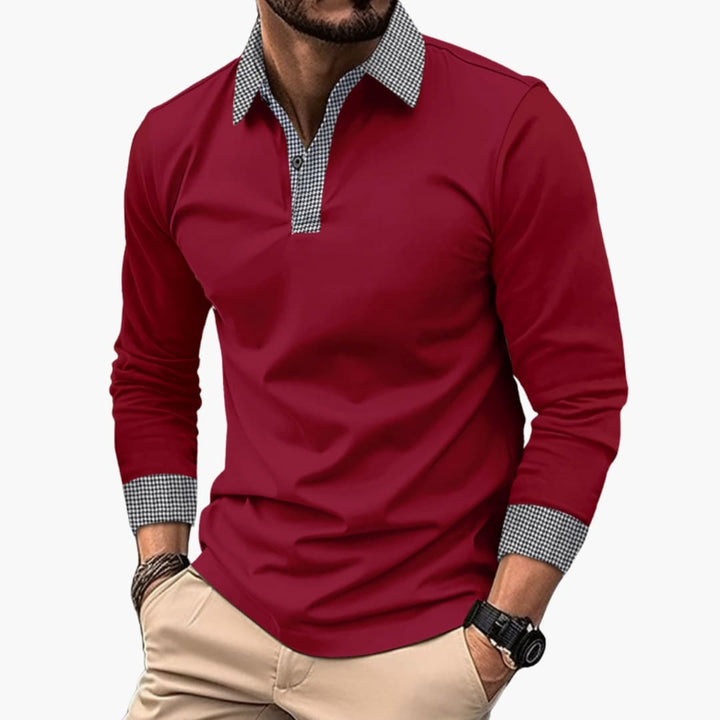 Men’s Long-Sleeve Polo Shirt | Casual Smart Knit Top