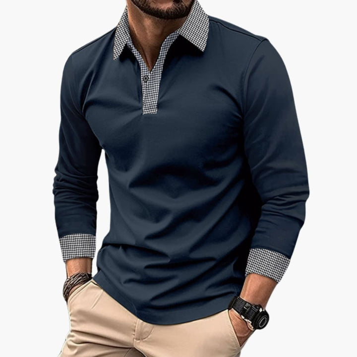 Men’s Long-Sleeve Polo Shirt | Casual Smart Knit Top