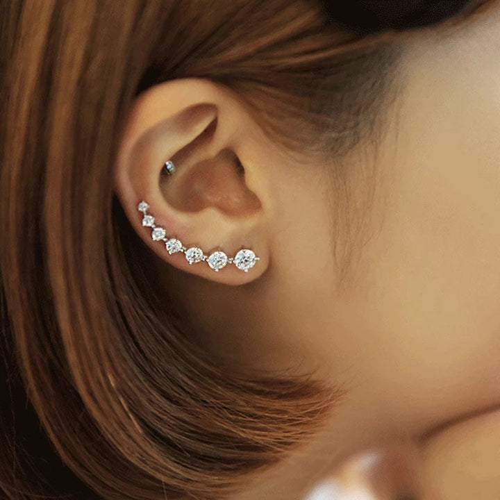 Quinn | Glamorous Sterling Silver 925 Zircon Stud Earrings