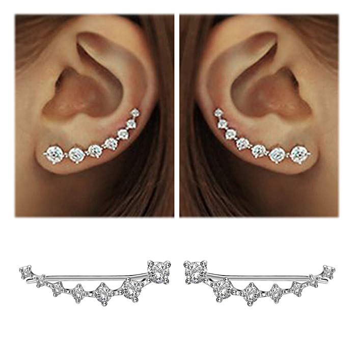 Quinn | Glamorous Sterling Silver 925 Zircon Stud Earrings