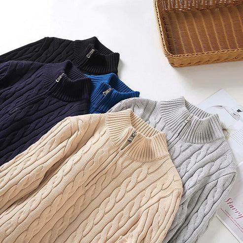 Men’s Luxe Half-Zip Cotton Style Sweater