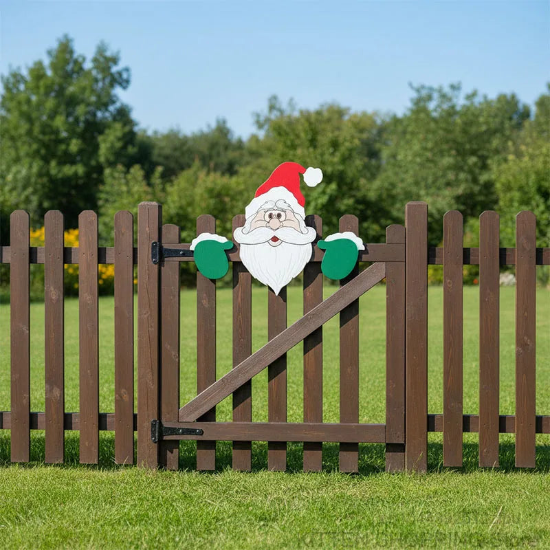 Christmas Santa Claus & Snowman Fence Decoration
