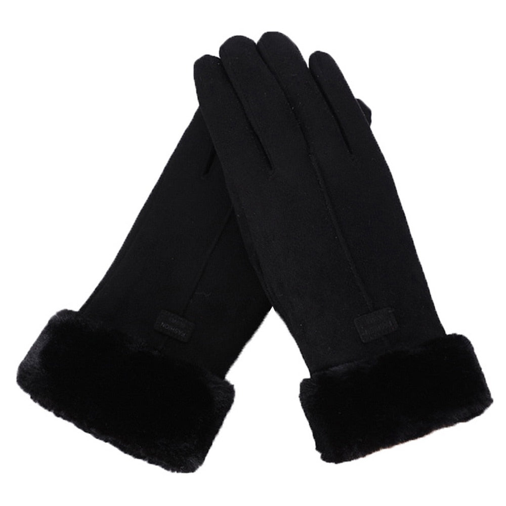 Warm Suede Gloves for Women
