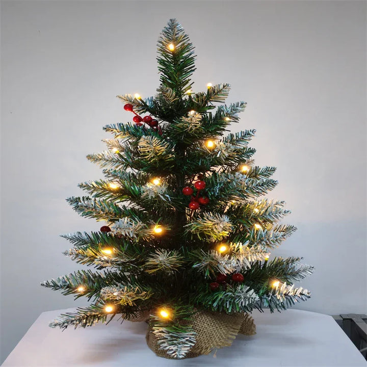 Mini Pine Christmas Tree (Tabletop) with Warm White LED Lights