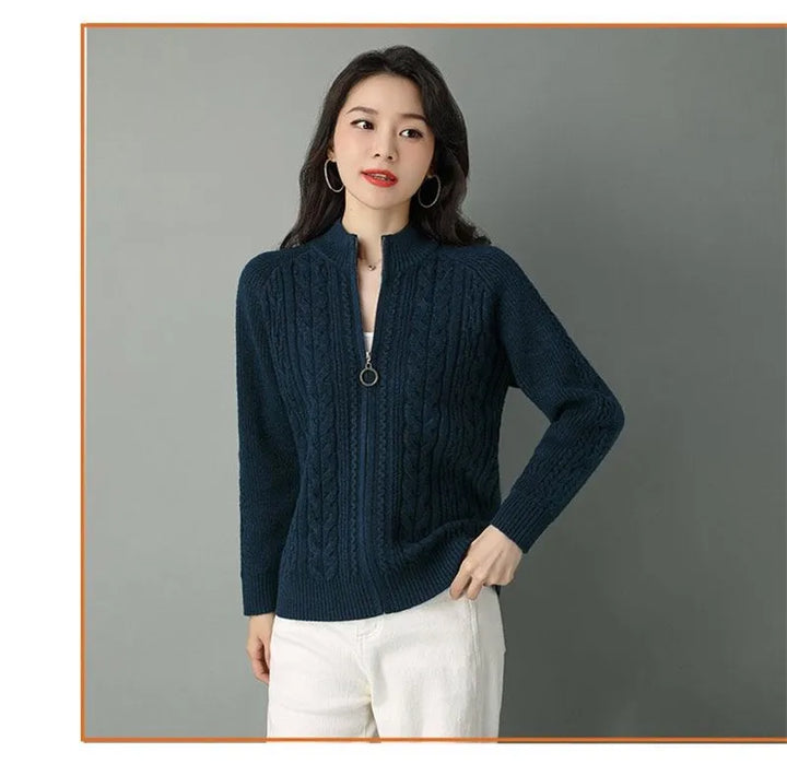 Women’s Knitted Zip-Front Cardigan