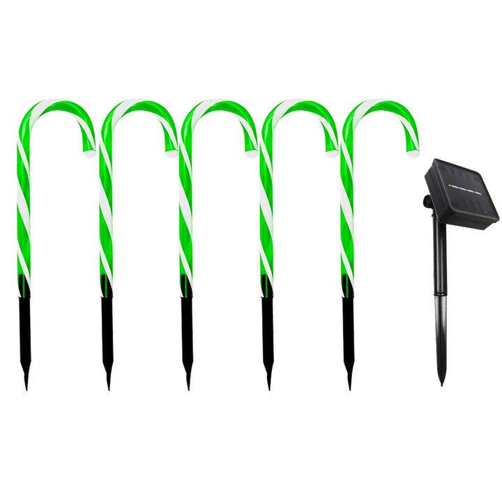 Solar Candy Cane Pathway Lights -  8‑Pack | Christmas Path Lights
