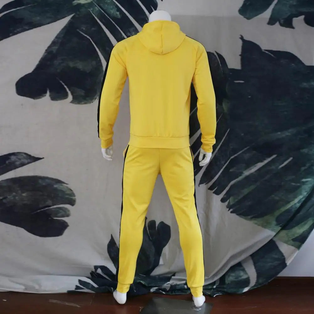 Men's Hooded Tracksuit with White Side Stripes | Relaxed Fit