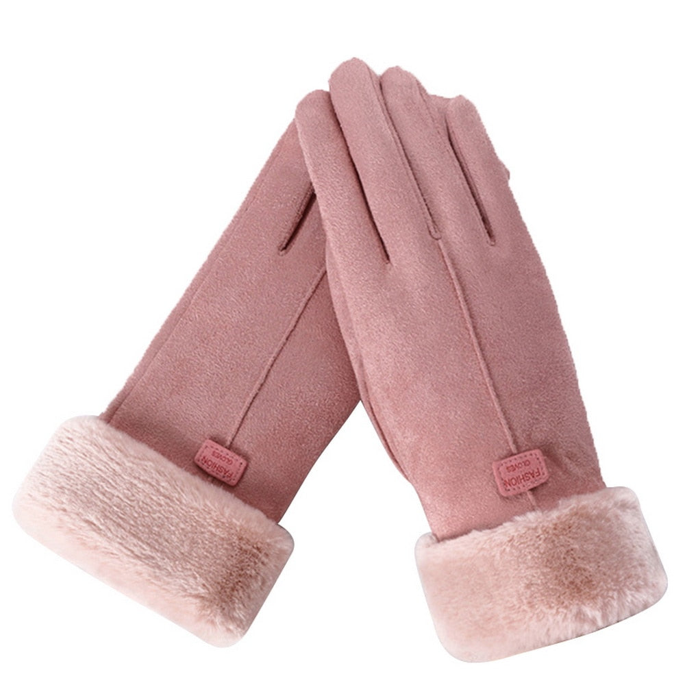 Warm Suede Gloves for Women