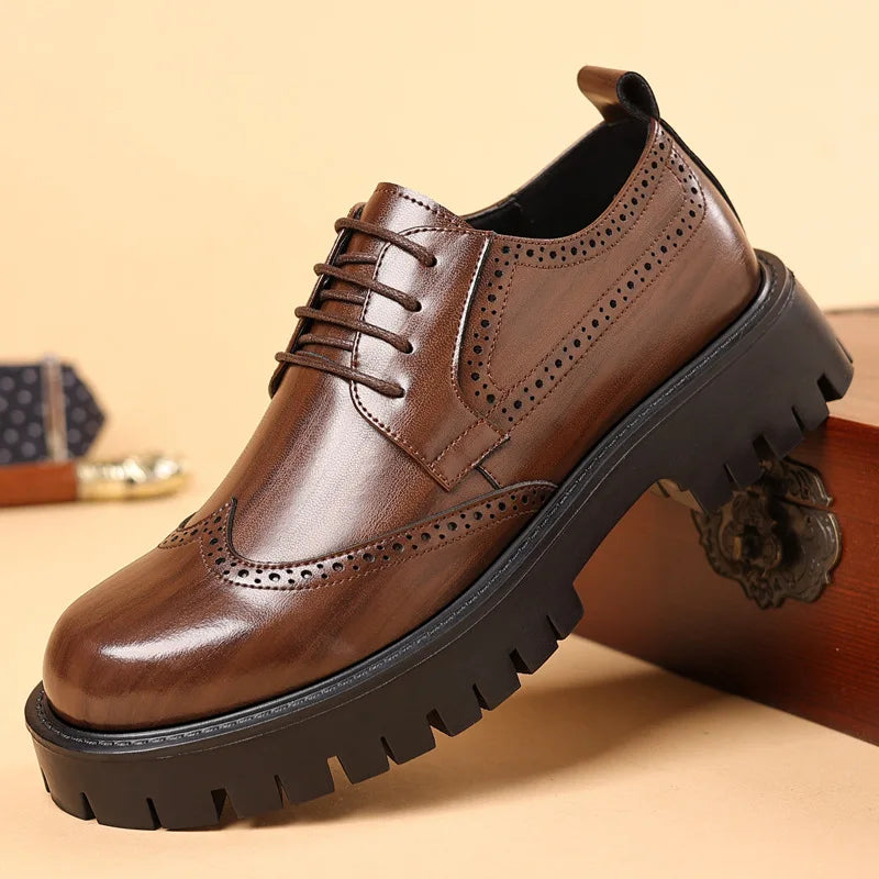 Men’s Classic Faux Leather Oxford Dress Shoes | Smart Formal