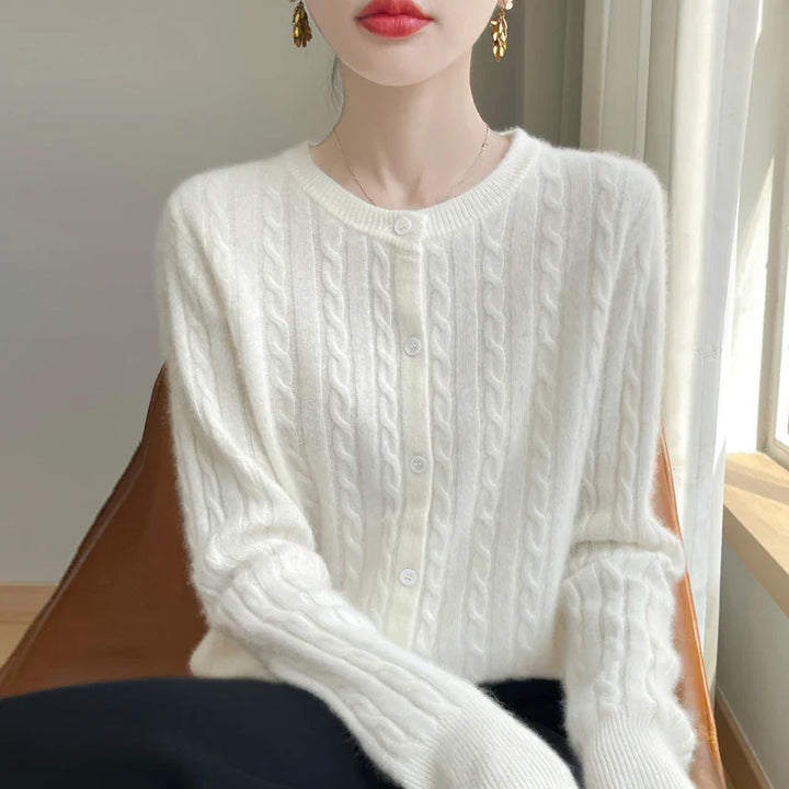 Women’s Button-Front Cable-Knit Sweater