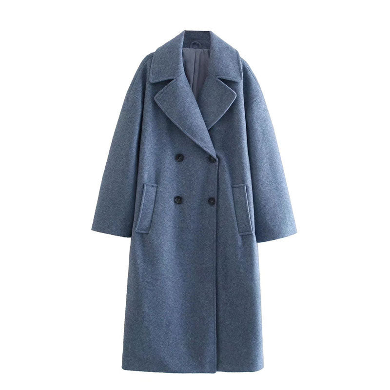 Women’s Wool-Blend Long Coat | Timeless Design