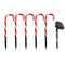 Solar Candy Cane Pathway Lights -  8‑Pack | Christmas Path Lights