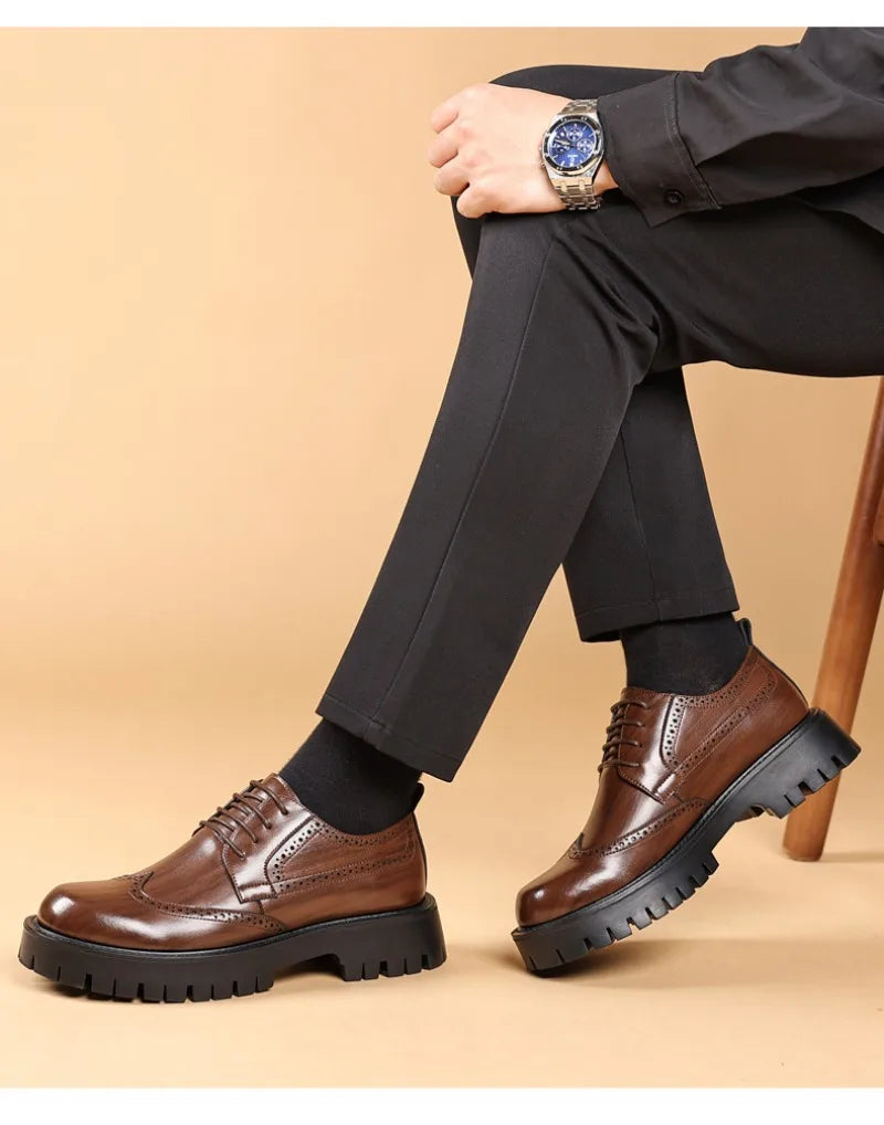 Men’s Classic Faux Leather Oxford Dress Shoes | Smart Formal