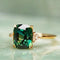 Elegant Square Green Gemstone Ring